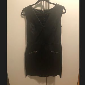 Leather black dress